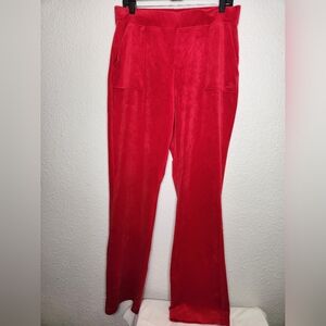 Juicy Couture Cherry Red Velour Joggers Women Size Large